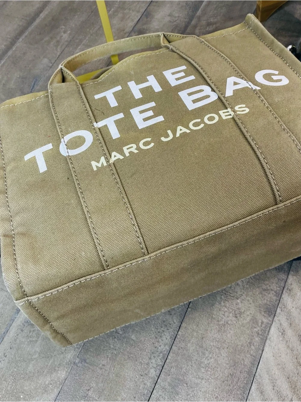 Authentic Marc Jacobs The Canvas Tote Bag Slate Green Khaki Crossbody Medium